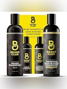 The Beard Club Beard Wash and Conditioner Set – Facial Hair Shampoo & Conditione